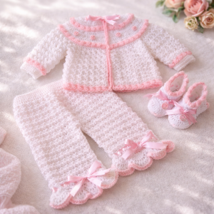 Ensemble au crochet "Fraicheur" 3 - 6 mois